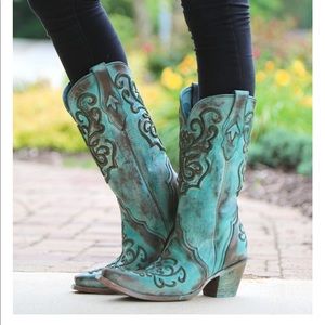 Corral Vintage Tan Turquoise Cord